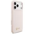 Guess Husa Silicone Script Metal Logo MagSafe iPhone 18 Pro Max / 17 Pro Max Roz
