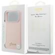 Guess Husa Silicone Script Metal Logo MagSafe iPhone 18 Pro Max / 17 Pro Max Roz