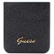 Guess Husa TPU Glitter Flakes Metal Logo Samsung Galaxy Z Flip5 Negru