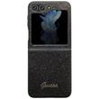 Guess Husa TPU Glitter Flakes Metal Logo Samsung Galaxy Z Flip5 Negru