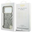 Guess Husa Zebra Glitter Triangle Logo MagSafe iPhone 18 Pro / 17 Pro Negru / Auriu