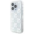 DKNY Husa Liquid Glitter Multilogo iPhone 15 Pro Max Alb
