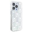 DKNY Husa Liquid Glitter Multilogo iPhone 15 Pro Max Alb