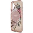 Guess Husa Flowers Strap MagSafe iPhone 17 Roz