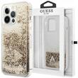 Guess Husa Glitter Charms iPhone 14 Pro Auriu