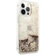 Guess Husa Glitter Charms iPhone 14 Pro Auriu