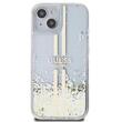 Guess Husa Liquid Glitter Gold Stripe iPhone 15 Plus Transparent