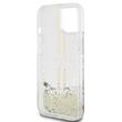Guess Husa Liquid Glitter Gold Stripe iPhone 15 Plus Transparent