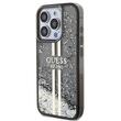 Guess Husa Liquid Glitter Gold Stripe iPhone 15 Pro Max Negru