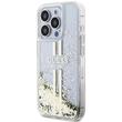 Guess Husa Liquid Glitter Gold Stripe iPhone 15 Pro Transparent