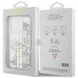 Guess Husa Liquid Glitter Gold Stripe iPhone 15 Pro Transparent