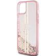Guess Husa Liquid Glitter Gold Stripe iPhone 15 Roz