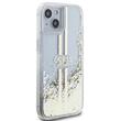 Guess Husa Liquid Glitter Gold Stripe iPhone 15 Transparent