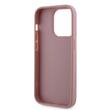 Guess Husa Rhinestones Triangle Metal Logo iPhone 14 Pro Roz