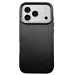 Lemontti Husa Genuine Leather MagSafe iPhone 17 Pro Negru