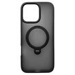 Lemontti Husa Hybrid MagSafe iPhone 16 Pro Max Negru, cu suport rotativ