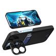 Lemontti Husa Leather Stand iPhone 14 Pro Negru, cu suport pentru card