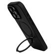 Lemontti Husa Piele MagSafe cu inel stand iPhone 15 Pro Max Negru