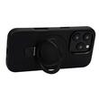 Lemontti Husa Piele MagSafe cu inel stand iPhone 15 Pro Max Negru
