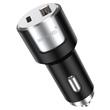 Lemontti Incarcator Auto Fast Charge 1 x port PD Type-C 20W + 1 x port USB-A QC 3.0 18W cu cablu Type-C la Type-C 20W, 1m, Negru/Argintiu