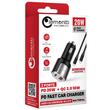 Lemontti Incarcator Auto Fast Charge 1 x port PD Type-C 20W + 1 x port USB-A QC 3.0 18W cu cablu Type-C la Type-C 20W, 1m, Negru/Argintiu
