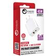 Lemontti Incarcator Retea GaN Fast Charge 45W 1 x PD Type-C + 1 x USB-A Quick Charge 3.0 Alb