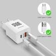 Lemontti Incarcator Retea GaN Dual Port 1x Type-C si 1x USB-A, 30W, EU Plug, Alb