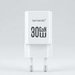 Lemontti Incarcator Retea GaN Dual Port 1x Type-C si 1x USB-A, 30W, EU Plug, Alb