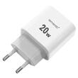 Lemontti Set Incarcator Retea Fast Charge 20W 1 x PD Type-C + 1 x USB-A Quick Charge 3.0 si cablu Type-C-Type-C 20W 1m Alb