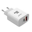 Lemontti Set Incarcator Retea Fast Charge 20W 1 x PD Type-C + 1 x USB-A Quick Charge 3.0 si cablu Type-C-Type-C 20W 1m Alb