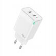 Prestico Incarcator Retea F16 2 x USB-C, PD, Fast Charge, 40W Alb
