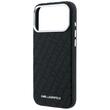 Karl Lagerfeld Husa Grained Leather Metal Logo MagSafe iPhone 18 Pro / 17 Pro Black