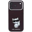 Karl Lagerfeld Husa Smooth Leather Choupette Sketch MagSafe iPhone 18 Pro / 17 Pro Burgundy