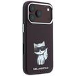 Karl Lagerfeld Husa Smooth Leather Choupette Sketch MagSafe iPhone 18 Pro / 17 Pro Burgundy