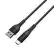 Lemontti Cablu Bending Aluminum Fast Charge USB-A la Type-C, 2m, Negru