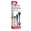 Lemontti Cablu Bending Aluminum Fast Charge USB-A la Type-C, 2m, Negru