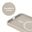 Lemontti Husa Liquid Silicon MagCharge iPhone 15 Bej (protectie 360°, material fin, captusit cu microfibra)