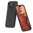 Lemontti Husa Liquid Silicon MagCharge iPhone 15 Plus Negru (protectie 360°, material fin, captusit cu microfibra)