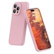 Lemontti Husa Liquid Silicon MagCharge iPhone 15 Pro Crem (protectie 360°, material fin, captusit cu microfibra)