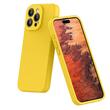 Lemontti Husa Liquid Silicon MagCharge iPhone 15 Pro Galben (protectie 360°, material fin, captusit cu microfibra)