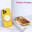 Lemontti Husa Liquid Silicon MagCharge iPhone 15 Pro Galben (protectie 360°, material fin, captusit cu microfibra)