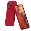 Lemontti Husa Liquid Silicon MagCharge iPhone 15 Pro Max Visiniu (protectie 360°, material fin, captusit cu microfibra)