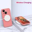 Lemontti Husa Liquid Silicon MagCharge iPhone 15 Roz (protectie 360°, material fin, captusit cu microfibra)