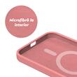 Lemontti Husa Liquid Silicon MagCharge iPhone 15 Roz (protectie 360°, material fin, captusit cu microfibra)