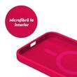 Lemontti Husa Liquid Silicon MagCharge iPhone 15 Roz Neon (protectie 360°, material fin, captusit cu microfibra)