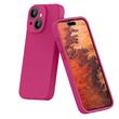 Lemontti Husa Liquid Silicon MagCharge iPhone 15 Roze (protectie 360°, material fin, captusit cu microfibra)