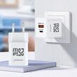 Lemontti Incarcator Retea GaN Dual Port 1x Type-C si 1x USB-A, 25W, EU Plug, Alb