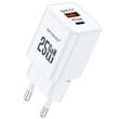 Lemontti Incarcator Retea GaN Dual Port 1x Type-C si 1x USB-A, 25W, EU Plug, Alb