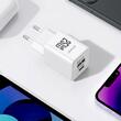 Lemontti Incarcator Retea GaN Dual Port 1x Type-C si 1x USB-A, 25W, EU Plug, Alb