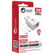 Lemontti Set Incarcator Retea Fast Charge 20W 1 x PD Type-C + 1 x USB-A Quick Charge 3.0 si cablu Type-C-Type-C 20W 1m Alb